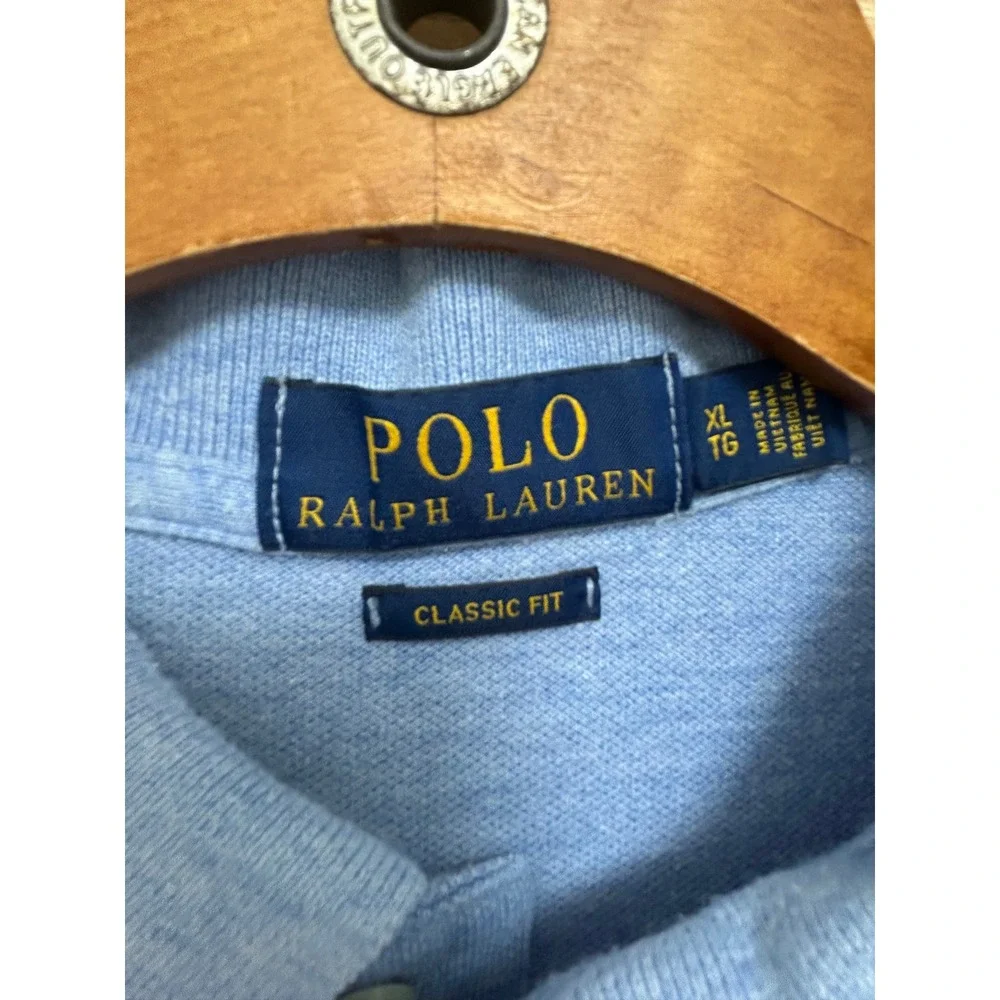 Polo Ralph Lauren Classic Fit Light Blue‎ Short Sleeve Polo Shirt Mens XL